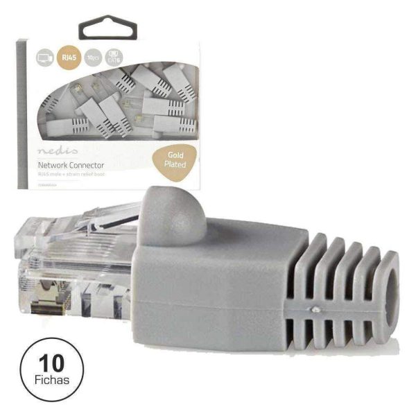 Ficha RJ45 Modular CAT6 8p8c C/ Capa 10X - (CCBW89355GY)
