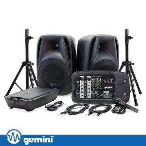 Conjunto De Som Amplificado Portátil 10" 600W USB/BT GEMINI - (ES-210MXBLU-ST)