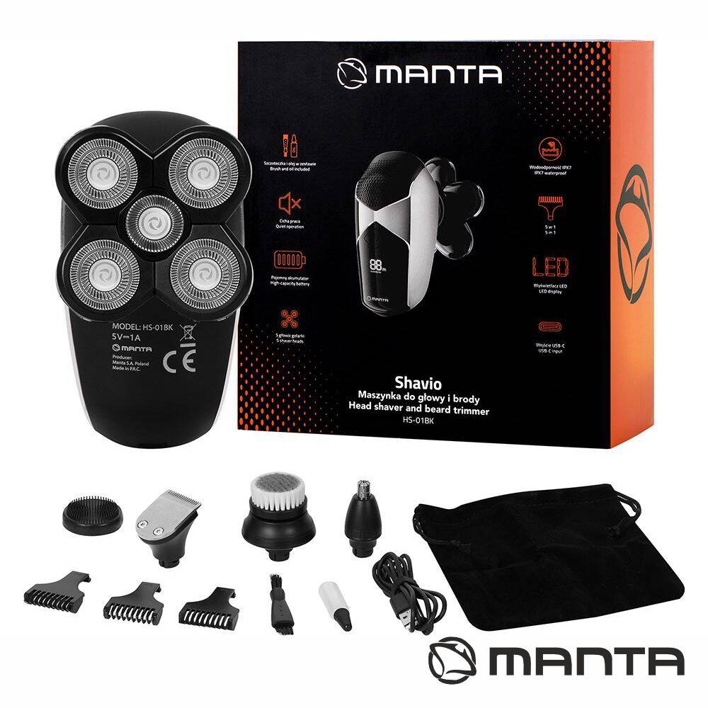 Máquina Barbear / Aparador Portátil 4 em 1 MANTA - (HS-01BK)