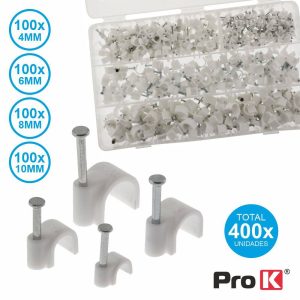 Abraçadeira de Parede C/ Prego P/ Cabo 4/6/8/10mm 400x PROK - (KIT-CLAMP-01)