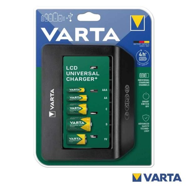 Carregador de Baterias C/ LCD Ni-MH 57688 VARTA - (LCDUNIVERSAL)