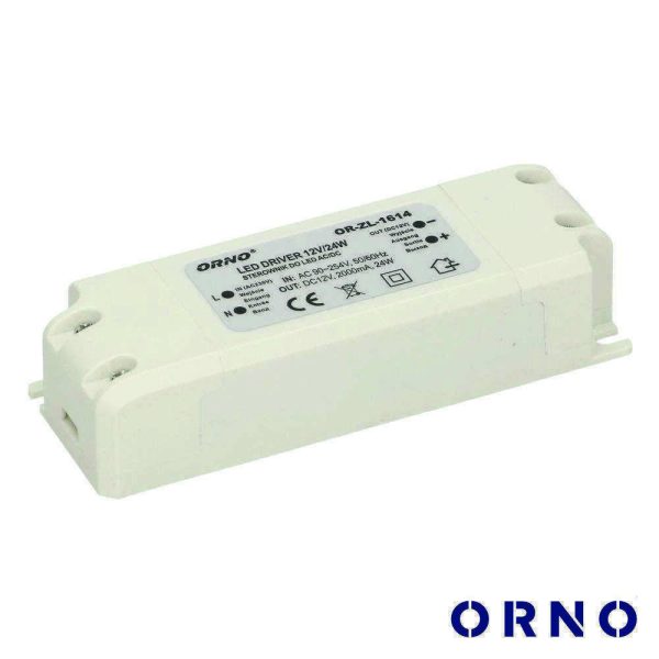 Fonte De Alimentação Fixa 2A 24W 12V ORNO - (OR-ZL-1614)