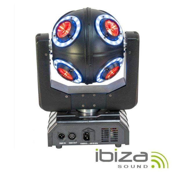 Moving Head 4em1 8 Anéis LED E 8 LEDS 10W RGBW DMX IBIZA - Image 2