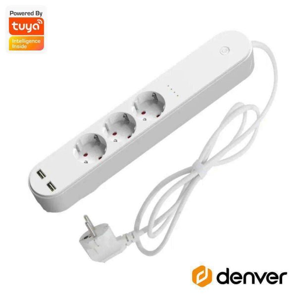 Extensão Elétrica 3x Schuko 2x USB-A Inteligente WiFi DENVER - (SHP-310U)