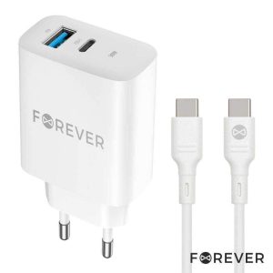 Alimentador Comutado 1xUSB-C/1xUSB-A PD/QC 30W FOREVER - (TC-07-30AC-CAB)