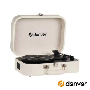 Gira-discos 33/45/78rpm Vintage 2x10w Bege DENVER - (VPL-130)