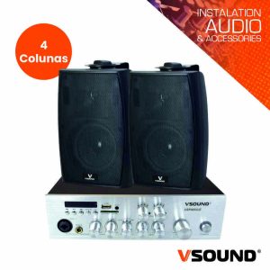 Sistema de Sonorização 120W 12/220V 100V 80m2 VSOUND - (VSPASET60B)