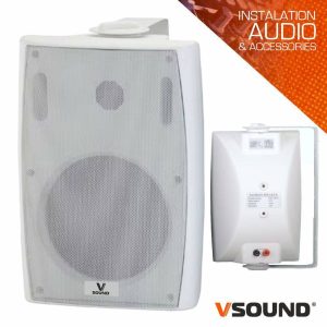 Conjunto 2 Colunas 2 Vias 8 Ohm 100v 40W 4" Brancas VSOUND - (VSPS4W)