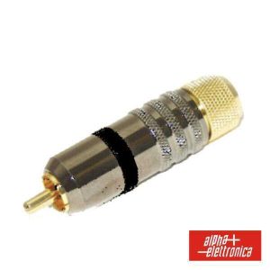 Ficha Rca Macho Polarizado/Autostring Dourado-Preto - (17-96N)