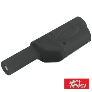 Ficha Banana 4mm Macho Preto C/ Cobertura - (20-122-2)