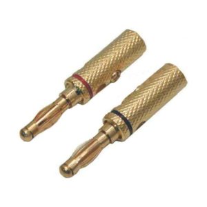 Ficha Banana 4mm Dourada Par Preta Vermelha - (20-55PAR)