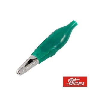 Pinça Crocodilo 4mm Isolada Verde - (21-9)