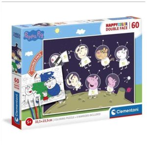 Puzzle 104pcs 33.5x23.5cm P/ Colorir PEPPA PIG CLEMENTONI - (26096)