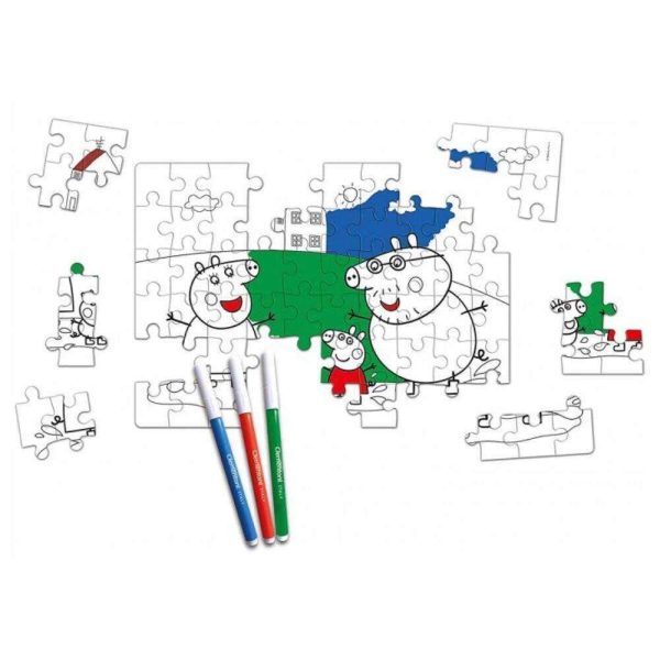 Puzzle 104pcs 33.5x23.5cm P/ Colorir PEPPA PIG CLEMENTONI - Image 2