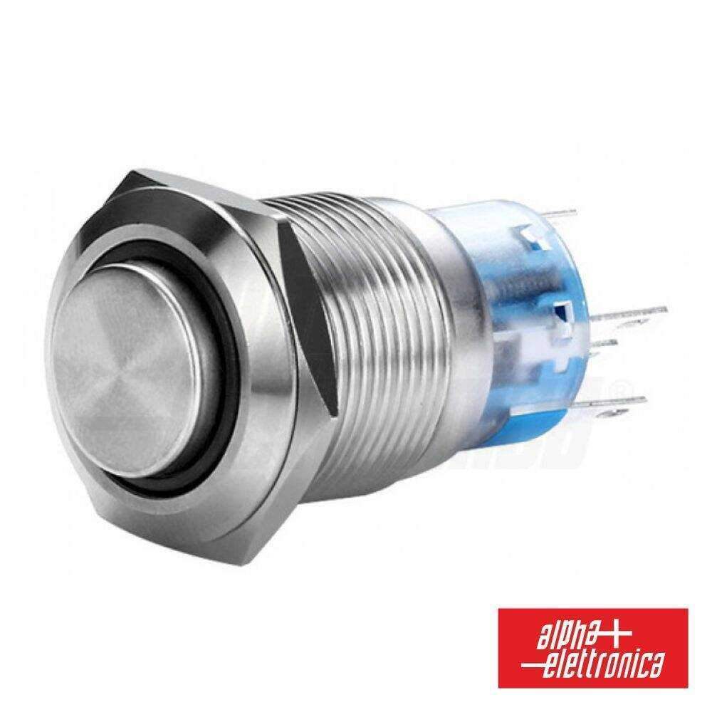 Interruptor Redondo de Metal IP65 SPDT 24V On/Off Vermelho - (330-065L-1)