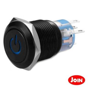 Interruptor Redondo Metal Luminoso 12V SPDT ON/ON - (330-066-5-N1)