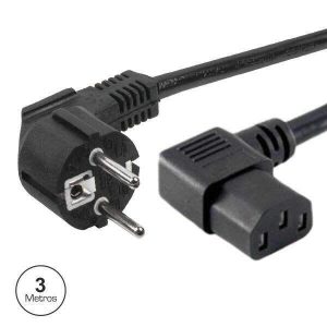 Cabo Alimentação Schuko Macho 3p / IEC C13 Fêmea 90º 3m Edh - (36.754/300/GR)