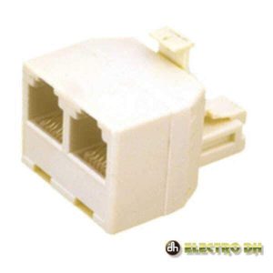 Ficha Adaptadora Telefone 6p4c 2 Fêmea / 1 Macho Edh - (39.015/6/4)