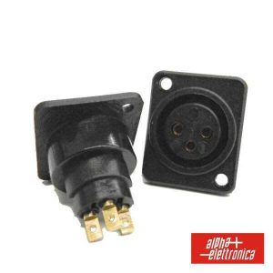 Ficha XLR 3p Fêmea De Painel Niquelado - (40-130)