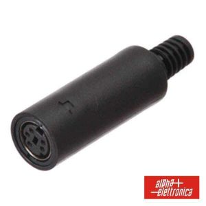 Ficha Mini Din 5p Fêmea Isolada Pvc P/ Soldar - (42-65)