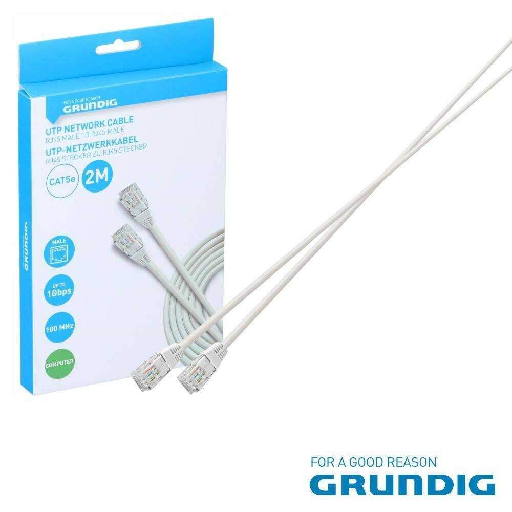 Cabo De Rede UTP CAT5E 2m Branco GRUNDIG - (47233)