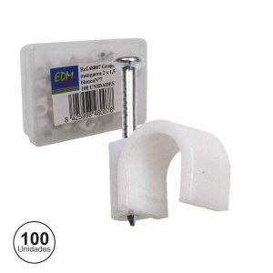 Abraçadeira de Parede C/ Prego P/ Cabo 7mm 100x - (48007)
