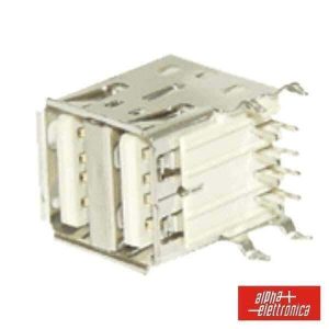 Ficha USB-A Dupla 90º Circuito Impresso - (64-582)