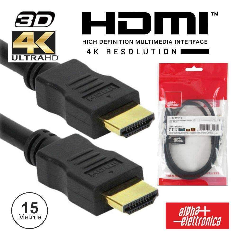 Cabo HDMI Dourado Macho / Macho 1.4 Preto 15m - (93-591/15E)