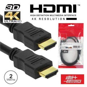 Cabo HDMI Dourado Macho / Macho 2.0 4k Preto 2m - (93-591/2E)