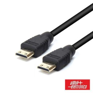 Cabo Mini HDMI Dourado Macho / Mini HDMI Macho Preto 2.5m - (93-594/0025B)