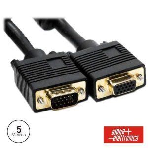 Cabo VGA Macho Hd 15p / Fêmea Hd 15p C/Filtro 5m - (95-526/5B)