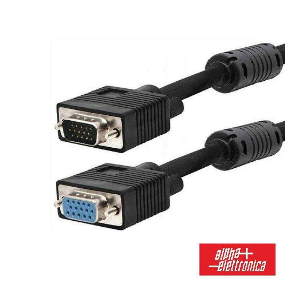 Cabo VGA Macho HD 15p / Fêmea HD 15p C/ Filtro 1.8m ALPHA - (95-527/0018B)