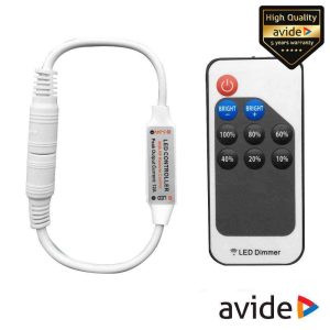 Controlador P/ Fita LEDS Monocor 12/24V 12A C/ Comando AVIDE - (ABLS12V9KDIMM)