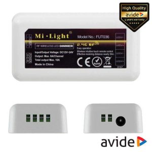 Controlador P/ Fita LEDS Monocor 12V/24V 10A AVIDE - (ABLS12VDIMM-RFC-4Z)