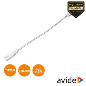 Extensão Tipo 8 Iec C7 Macho / Macho Branco AVIDE - (ABT5-CON)