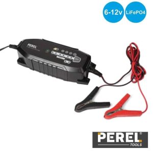 Carregador Baterias Chumbo 6/12V E Lifepo4 IP65 Perel - (AC38)