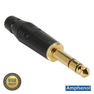 Ficha Jack 6.35mm Macho Stereo Dourada AMPHENOL - (ACPS-GB-AU BULK)