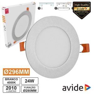 Painel LEDS Redondo 24W 296mm 4000K 2000lm AVIDE - (ACRPNW-R-24W-SN)