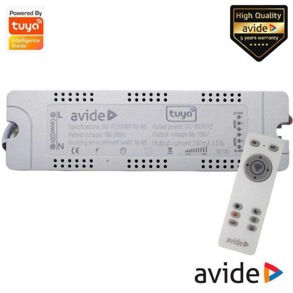 Controlador P/ Iluminação C/ Comando 2.4G 40-80W Tuya AVIDE - (ADO3S-4080-TUYA)