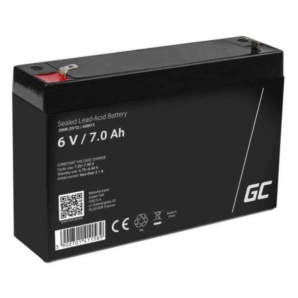 Bateria Chumbo Gel AGM 6V 7A GREEN CELL - (AGM12)