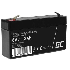 Bateria Chumbo Gel AGM 6V 1.3A GREEN CELL - (AGM13)