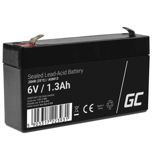 Bateria Chumbo Gel AGM 6V 1.3A GREEN CELL - (AGM13)