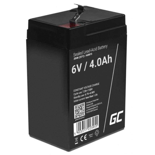 Bateria Chumbo Gel AGM 6V 4A GREEN CELL - (AGM15)
