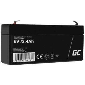 Bateria Chumbo Gel AGM 6V 3.4A GREEN CELL - (AGM38)