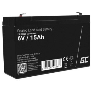 Bateria Chumbo Gel AGM 6V 15A GREEN CELL - (AGM40)