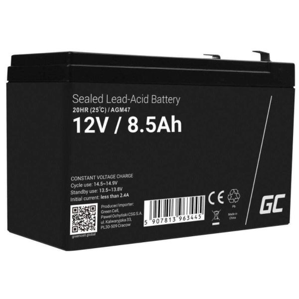 Bateria Chumbo Gel AGM 12V 8.5A GREEN CELL - (AGM47)