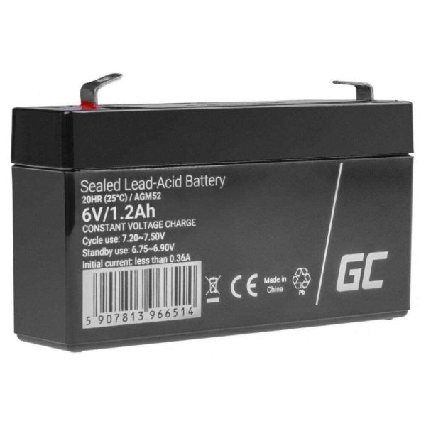 Bateria Chumbo Gel AGM 6V 1.2A GREEN CELL - (AGM52)