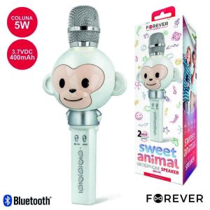 Microfone C/ Coluna 5W Bluetooth Bateria Modelo Macaco - (AMS-100WM)