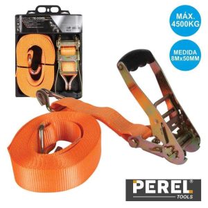 Cinta Segurança C/ Roquete E Gancho 4500kg 50mmx8mt Perel - (ARAT5081)