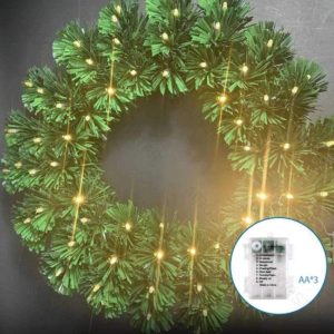 Coroa de Natal C/ Iluminação LED 50cm Branco Quente IP44 - (B10303Y28)